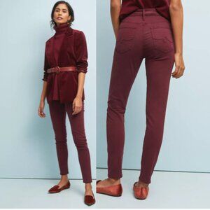 AG Adriano Goldschmied The Farrah High-Rise Skinny Jeans Maroon Size 27